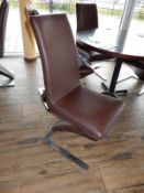 *44 Contemporary Style Brown Faux Leather Dining C