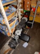 *Pro Power Weight Bench Complete with Weights, Dum