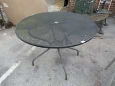 Black Metal Circular Garden Table