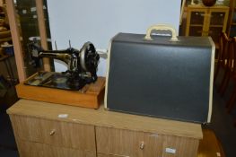 Cased Hand Crank Singer Sewing Machine