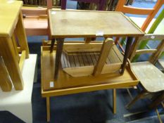 Teak Folding Tray Table and Side Table