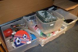 Four Plastic Tubs Containing Childrens Toys, Costu