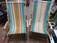Pair of Canvas Deck Chairs