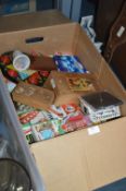 Box Containing Children's Games and Travel Games,