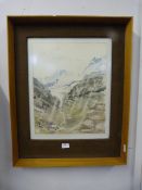 Framed Water Colour - Corner Grant from the Matterhorn by Geoff Wood
