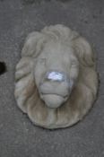 Reconstituted Limestone Lion Wall Mask