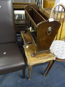 Mahogany Magazine Rack and Two Side Tables