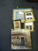 Assorted Framed Prints, Oils on Canvas and Needlework Pcitures
