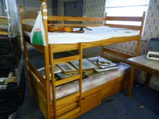 Pine Bunk Bed With Under Drawers