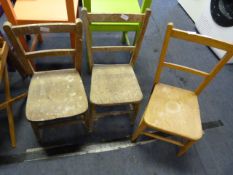 3 Child's Oak Chairs
