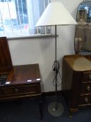 Grey Metal Standard Lamp with Shade