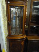 Walnut Corner Display Cabinet