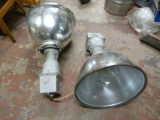 Two Industrial Aluminum Lamps 45cm