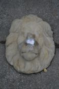 Reconstituted Limestone Lion Wall Mask