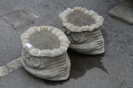 Pair of Reconstituted Limestone Planters in the Fo