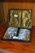 Cased Silver Plated Fish Knife & Fork Set