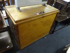 Large Wooden and Pine Framed Storage Trunk