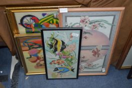 Selection of Five Framed Needlework Pictures