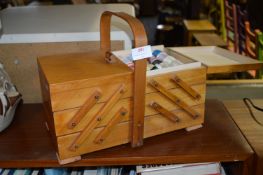 Concertina Sewing Box and Contents