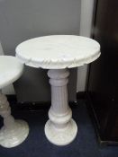 White Onyx Effect Plant Stand on Corinthian Column