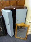 Blue Painted Cabinet and Pine Mirror