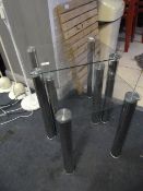 Chrome and Glass Nest of Two Tables