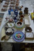Pottery Items including Vases, Decorative Plates,