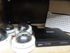 Four Security Cameras, AOC Monitor, Swan Digital V