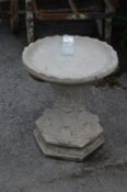 Reconstituted Limestone Birdbath on Plinth