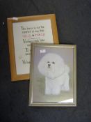 Framed Print - Poodle Dog and Needlework Picture