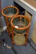 Pair of Cane Plant Stands