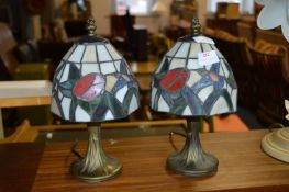 Pair of Tiffany Style Table Lamps - Kingfisher Des