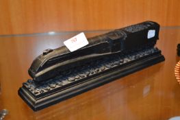 Carved Coal Train Engine Model