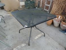 Black Metal Square Garden Table
