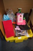 Plastic Box Containing Children's Toys, Fruit Bowl