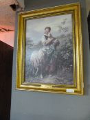 Gilt Framed Print - Shepherdess