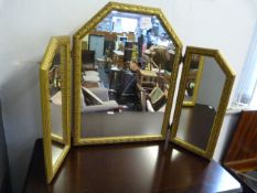 Gilt Framed Triple Dressing Table Mirror
