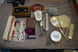 Two Vintage Vanity Brush Mirror Combs Sets, Cash T