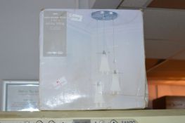 Satin Chrome Finish Three Light Ceiling Fitting