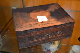 Carved Indian Teak Jewellery Box