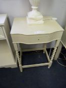 White Painted Canteen Table on Barley Twist Leg