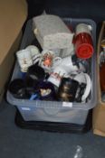 Plastic Storage Box Containing Flask, Kettle, Mugs