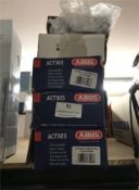 *3 Abus AC7303 Door Closures, & 2 Fortress Padlock