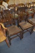 Pair of Oak Barley Twist Dining Chairs