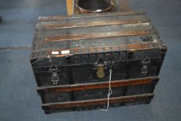 Wood & Metal Bound Travel Trunk