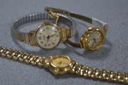 Three Sekonda Gold Plated Wristwatches