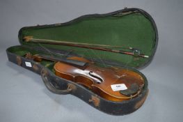 Small Violin in Travel Case with Bow