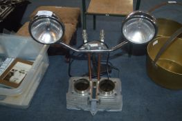 Upcycled Engine Block Motorcycle Headlight