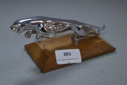 Chrome Jaguar Car Mascot on Stand