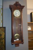 Mahogany Cased Pendulum Double Weight Wall Clock